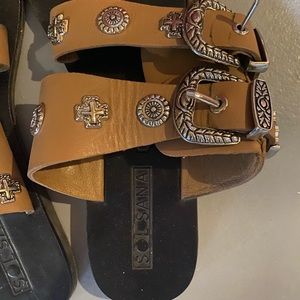 Sol Sana brown buckle sandals, size 8 womenswear - excellent condition